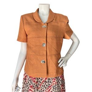 Vintage Leslie Fay Dresses Petites Vintage Womens Top Animal Buttons Size 12P